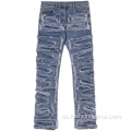 Ripped Slim Fit Saded Stapeled Jeans Männer